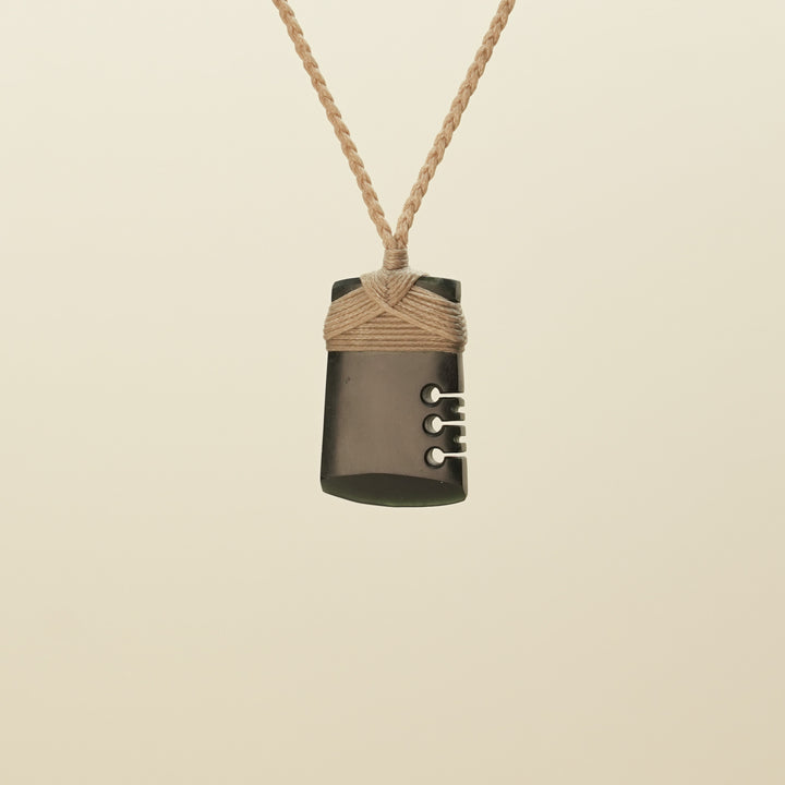Notched Toki Kawakawa Small Pounamu Pendant