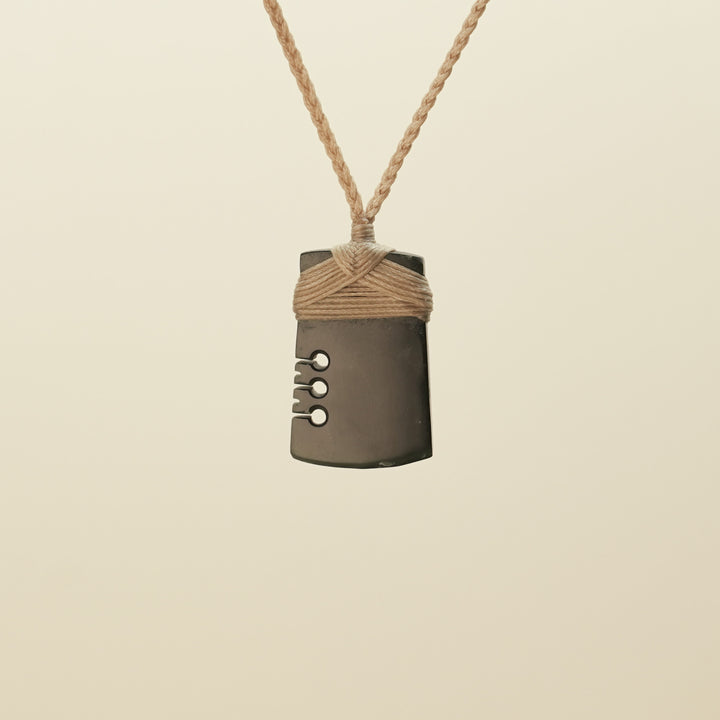 Notched Toki Kawakawa Small Pounamu Pendant