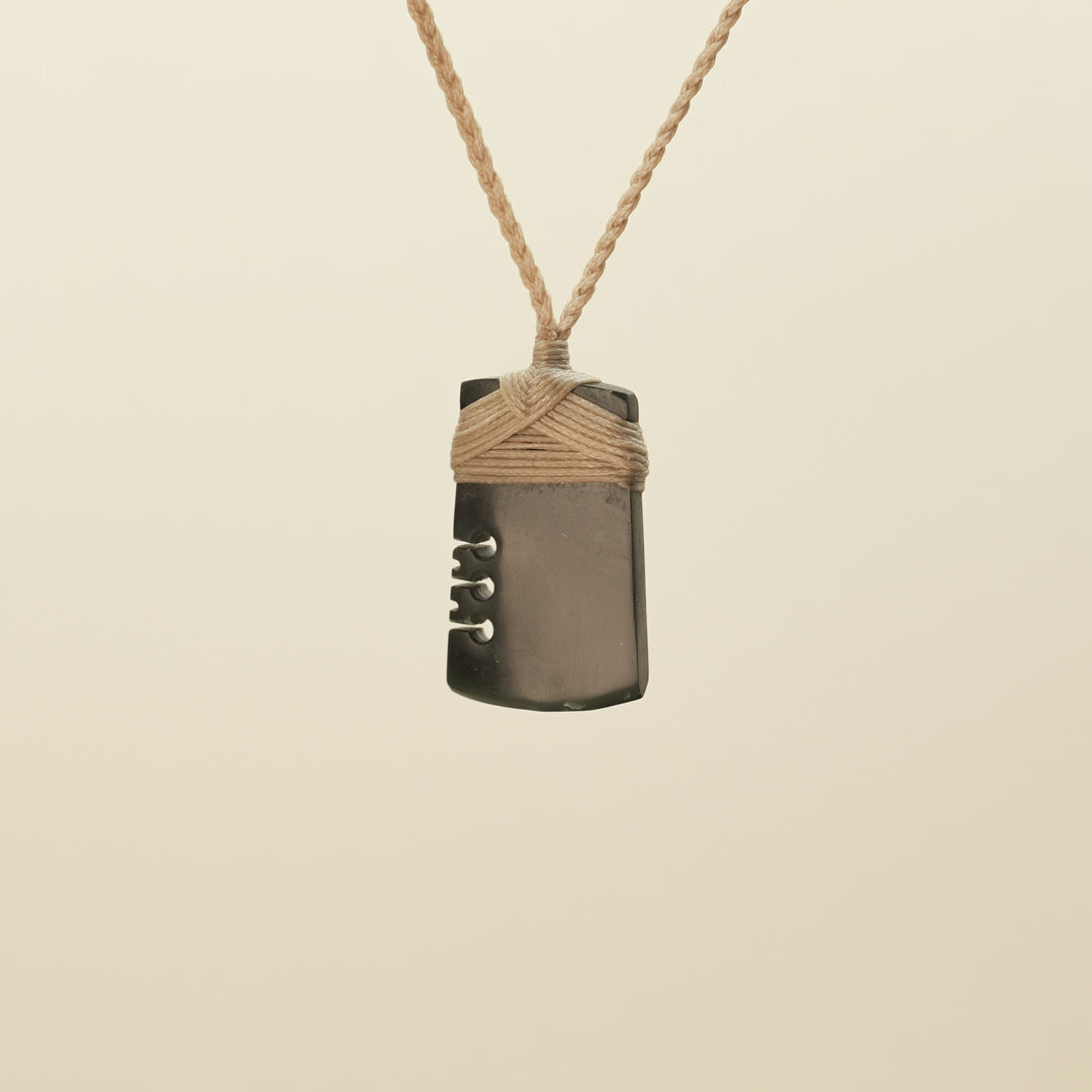 Notched Toki Kawakawa Small Pounamu Pendant