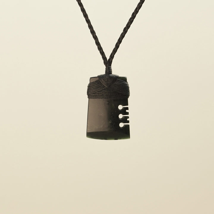 Notched Toki Kawakawa Small Pounamu Pendant