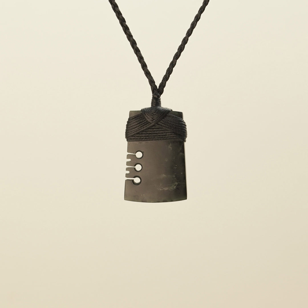 Notched Toki Kawakawa Small Pounamu Pendant