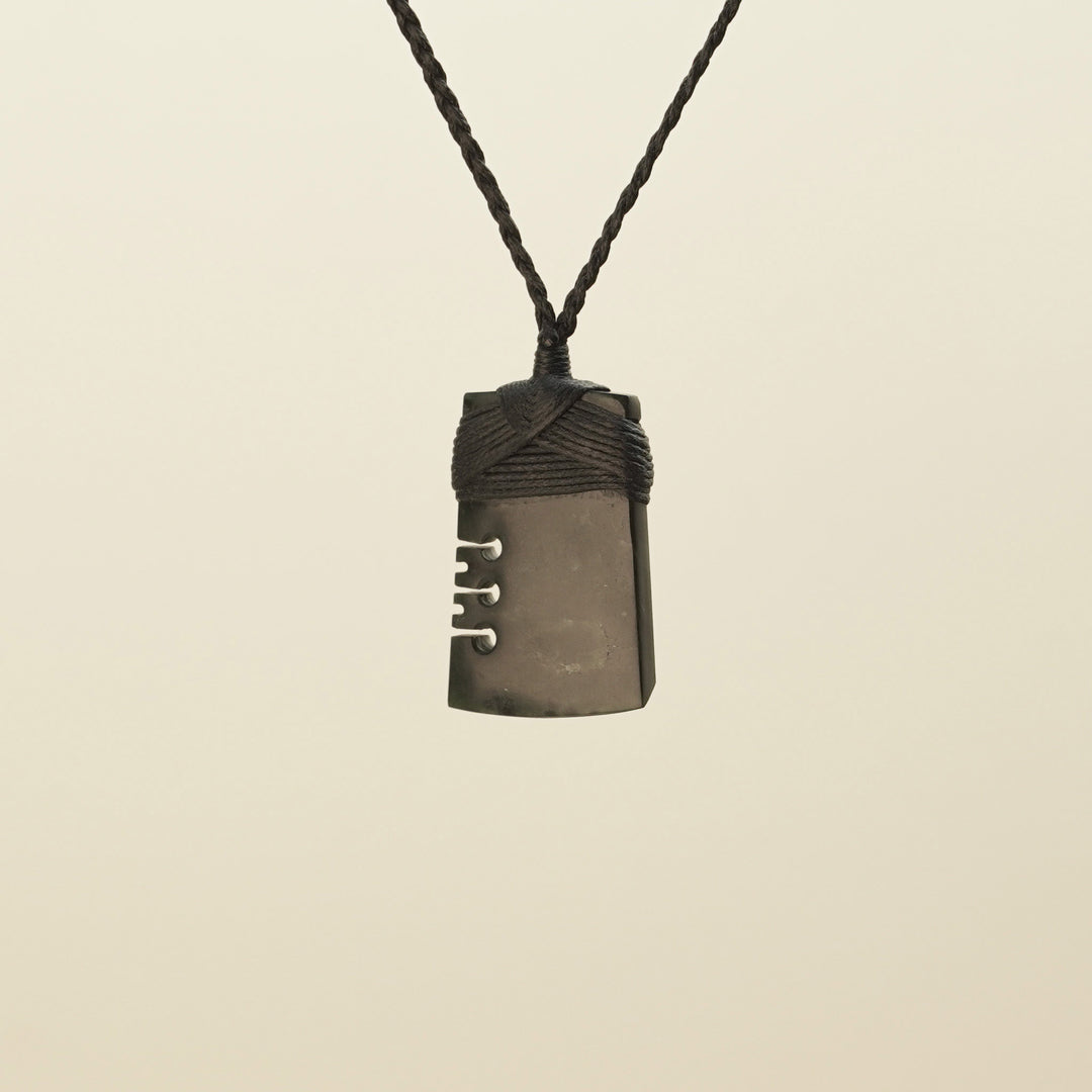 Notched Toki Kawakawa Small Pounamu Pendant