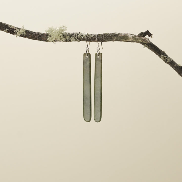 Large Roimata Raukaraka Pounamu Earrings