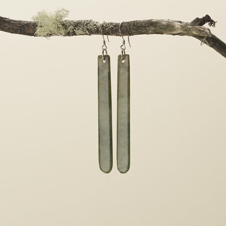 Large Roimata Raukaraka Pounamu Earrings