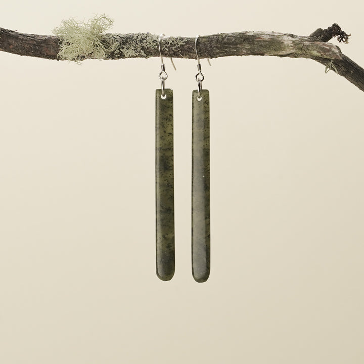Large Roimata Kahurangi Pounamu Earrings