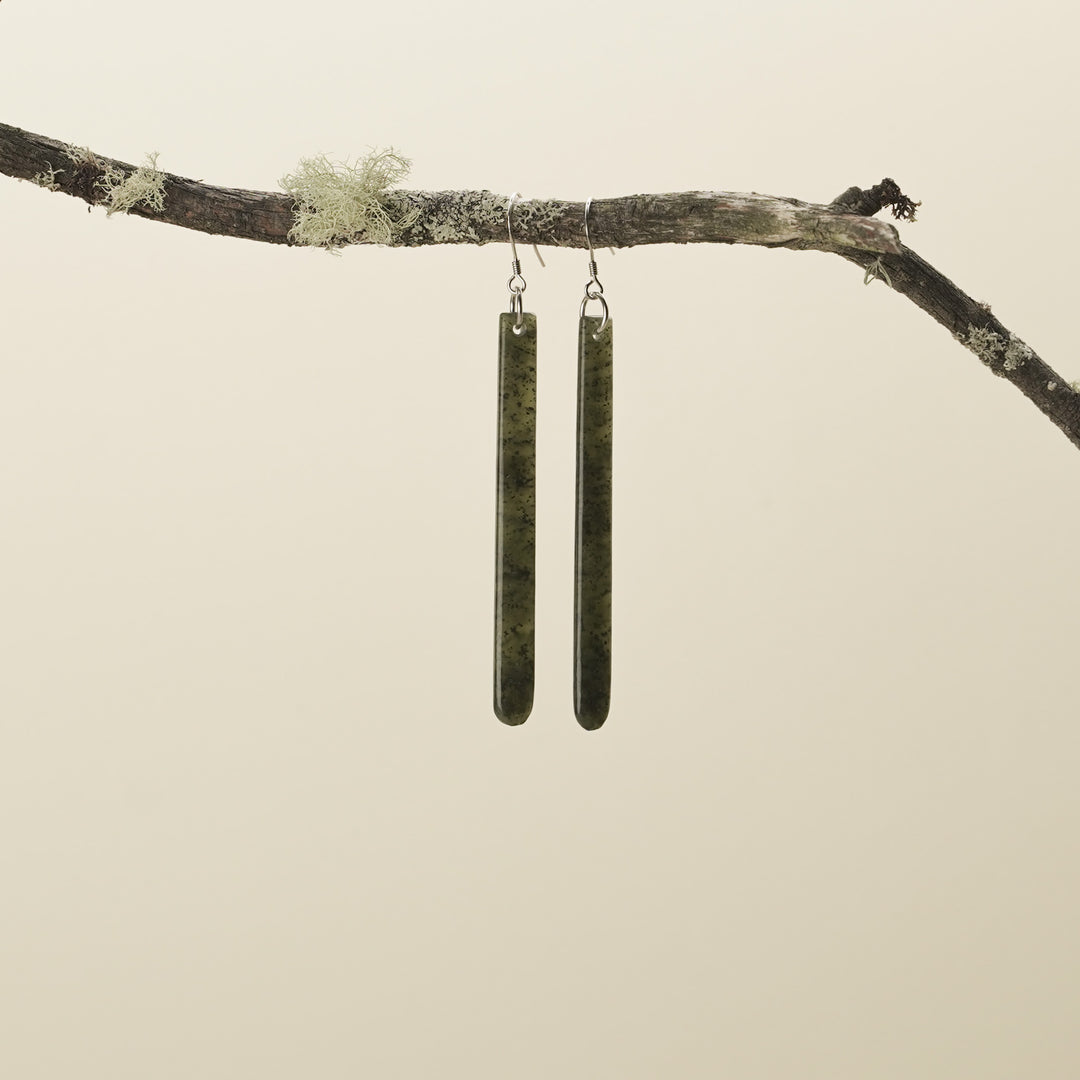 Large Roimata Kahurangi Pounamu Earrings