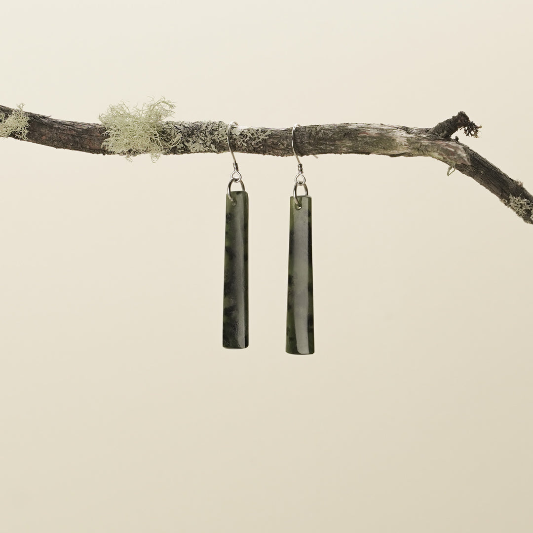 Drop Kawakawa Pounamu Small Medium Earrings 40mm