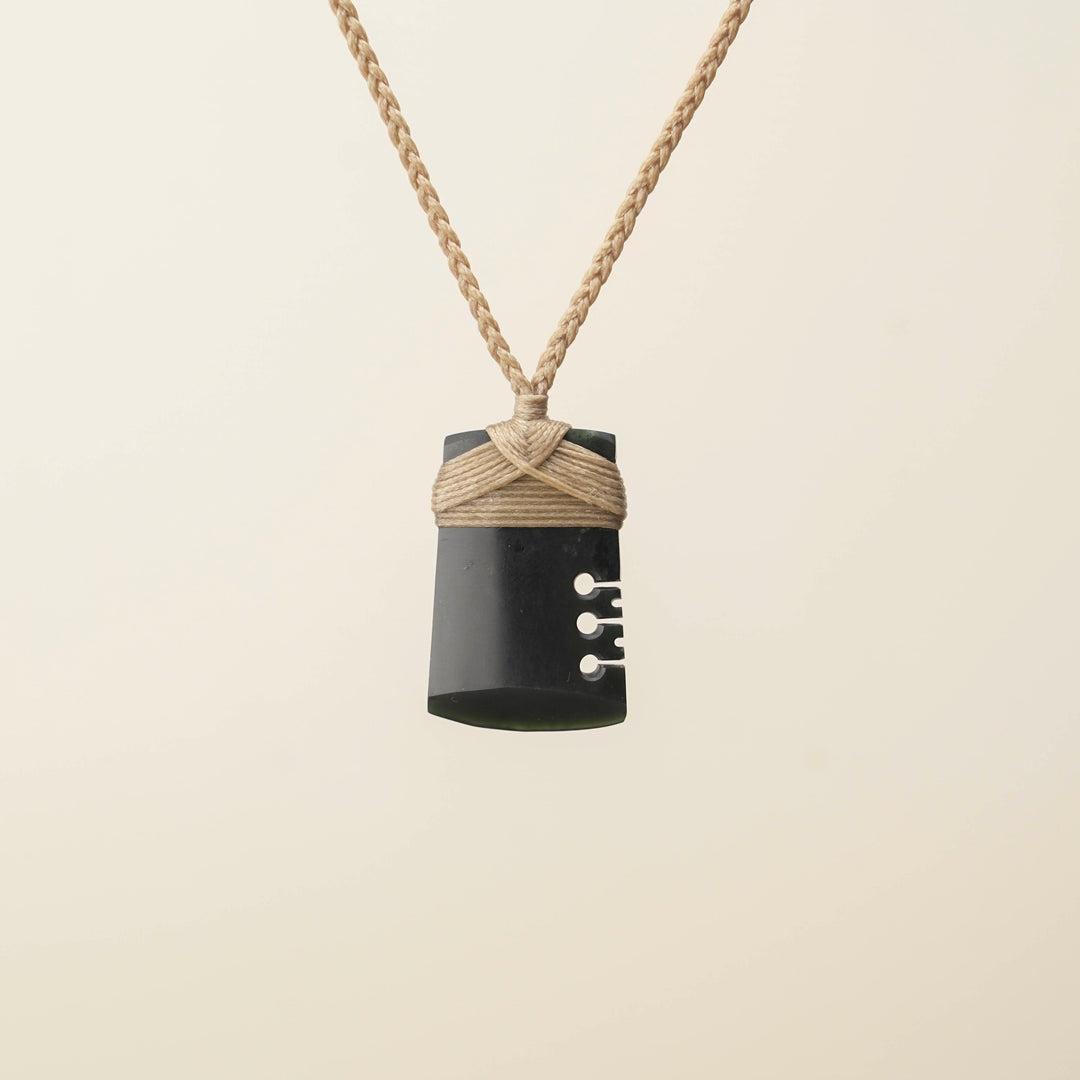 Notched Toki Kawakawa Small Pounamu Pendant