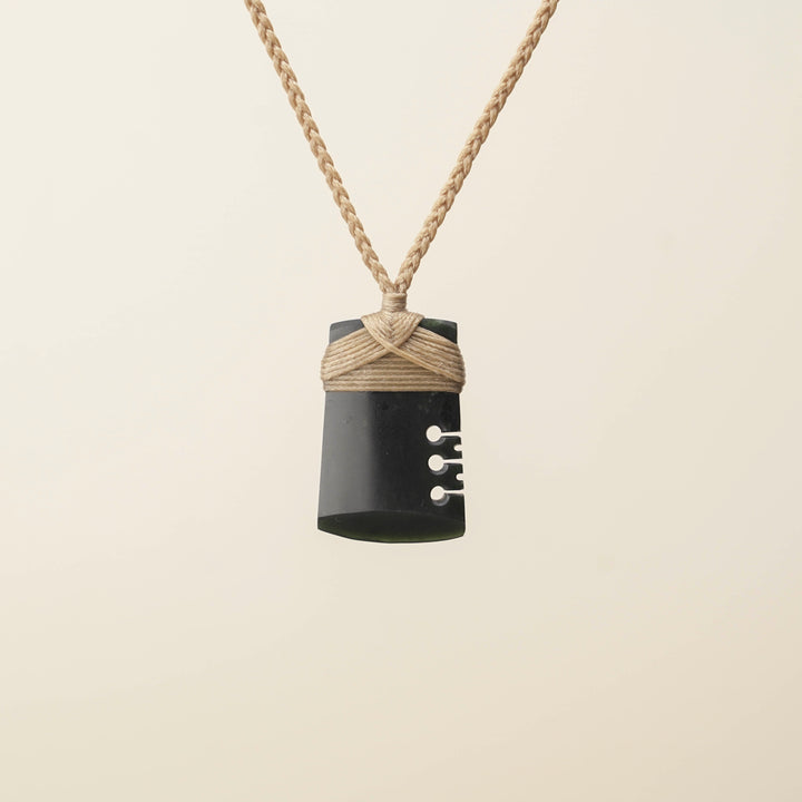 Notched Toki Kawakawa Small Pounamu Pendant