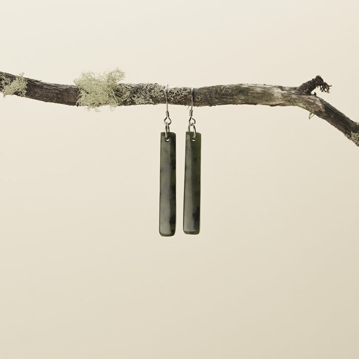 Drop Kawakawa Pounamu Small Medium Earrings 40mm