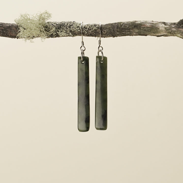 Drop Kawakawa Pounamu Small Medium Earrings 40mm