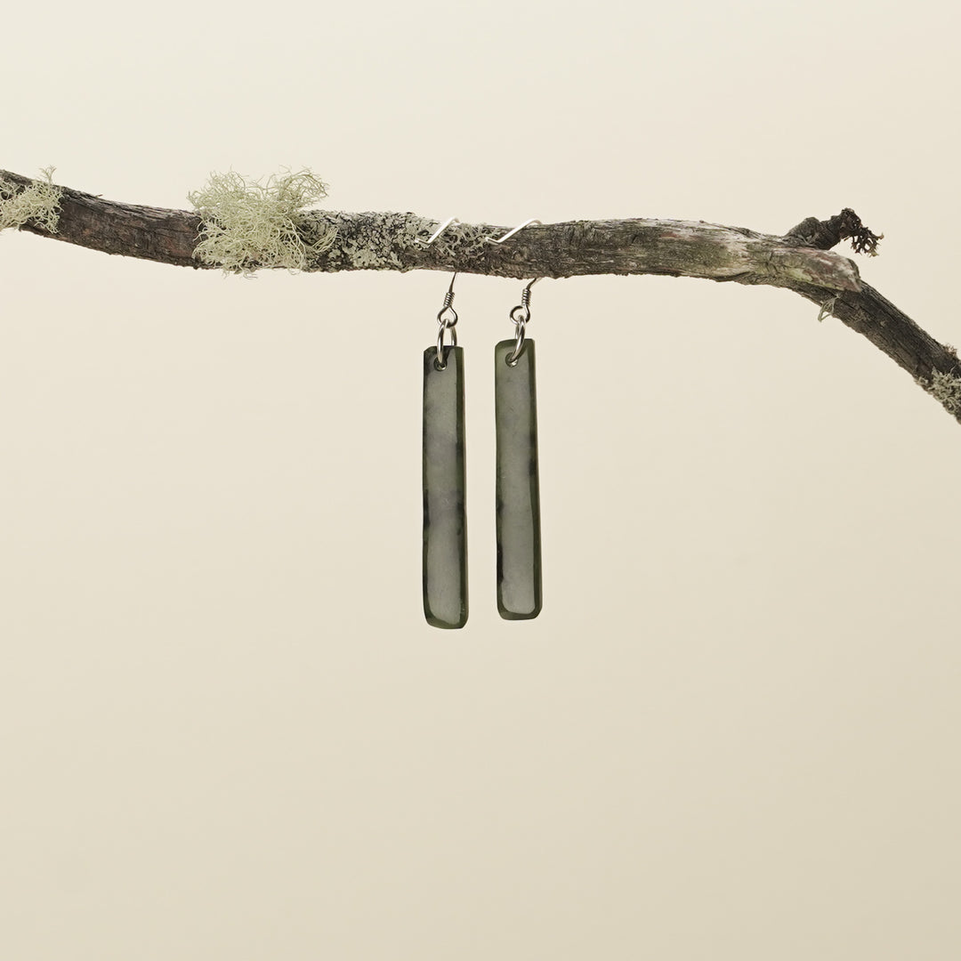 Drop Kawakawa Pounamu Small Medium Earrings 40mm