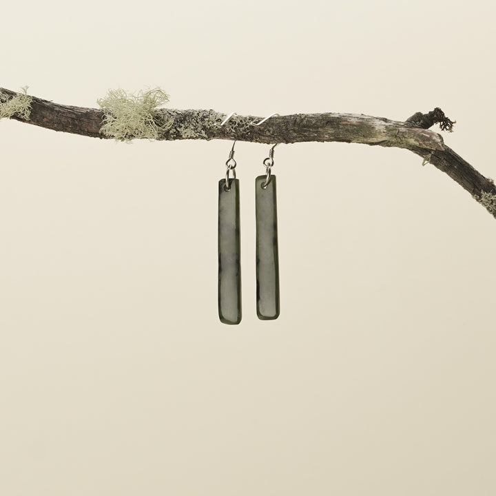 Drop Kawakawa Pounamu Small Medium Earrings 40mm