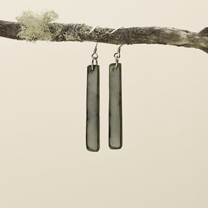 Drop Kawakawa Pounamu Small Medium Earrings 40mm