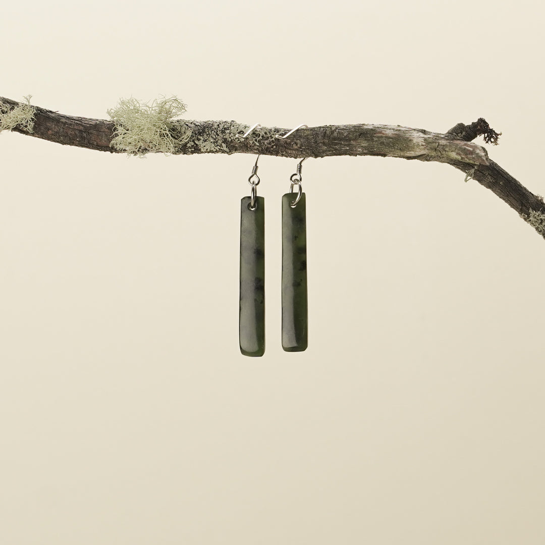 Drop Kawakawa Pounamu Small Medium Earrings 40mm
