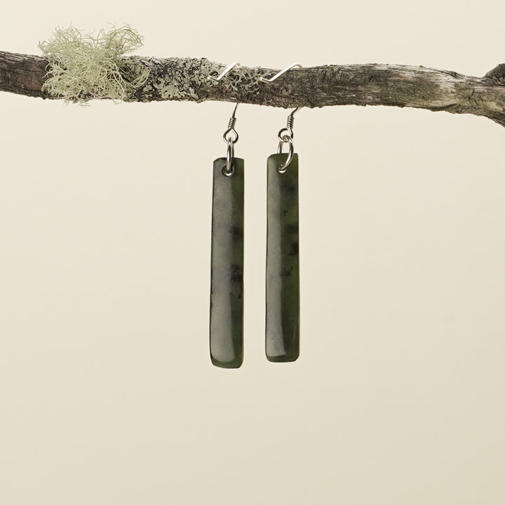Drop Kawakawa Pounamu Small Medium Earrings 40mm