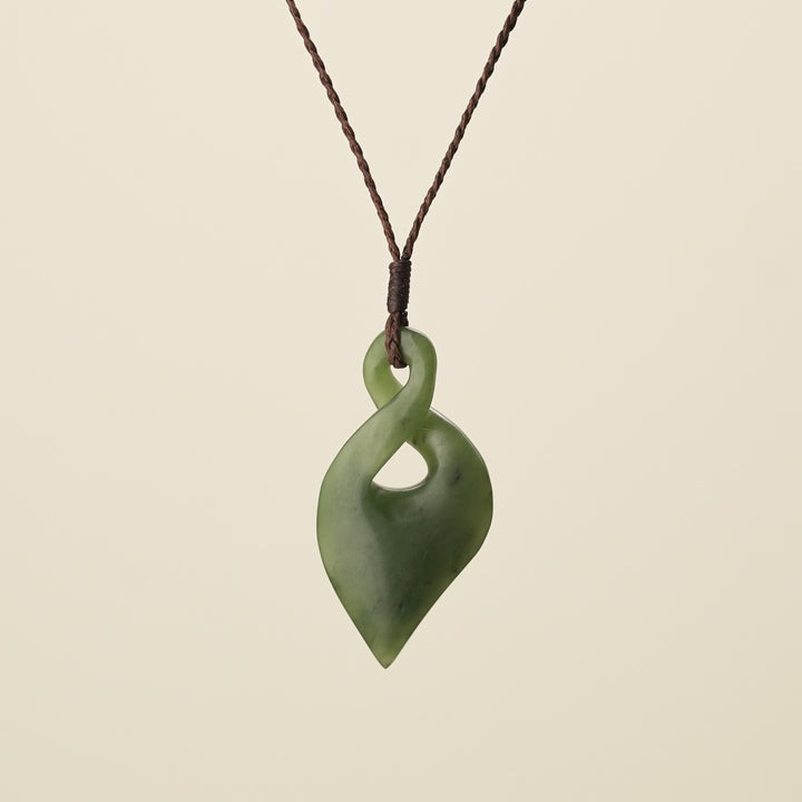 Pikorua Kawakawa Pounamu Large, Brown Binding