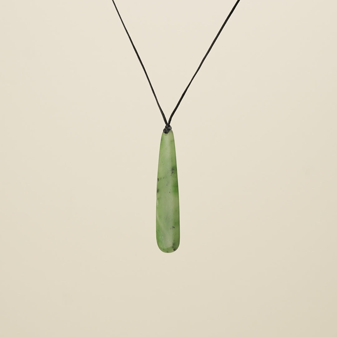 Roimata Teardrop Matte Pendant, Black Binding