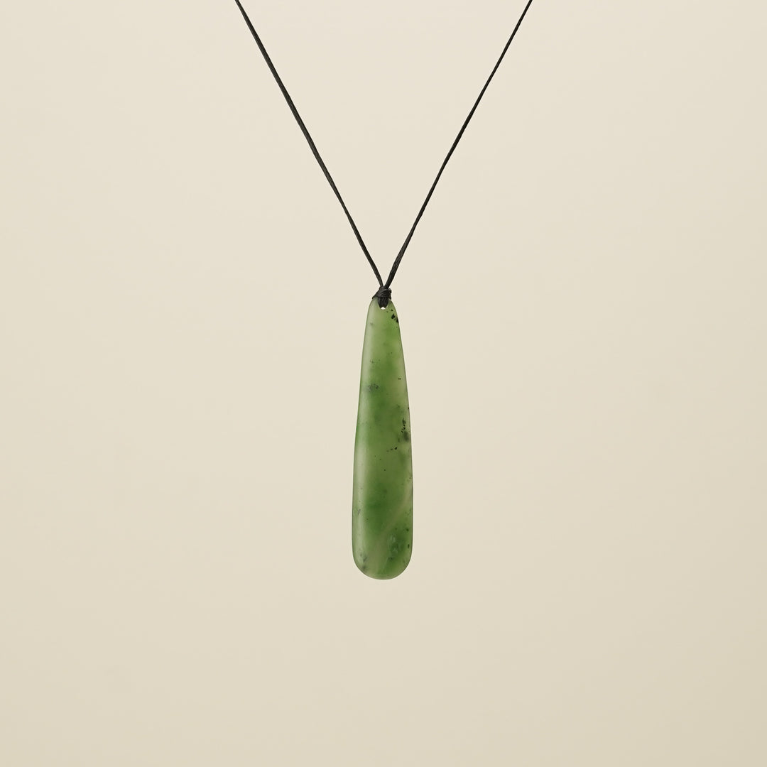 Roimata Teardrop Matte Pendant, Black Binding