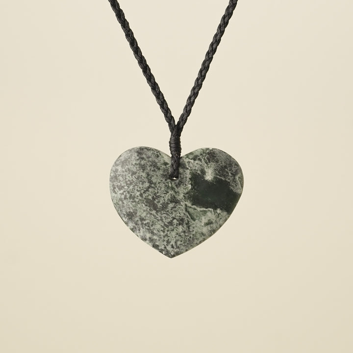 Heart Inanga Pounamu Large Pendant