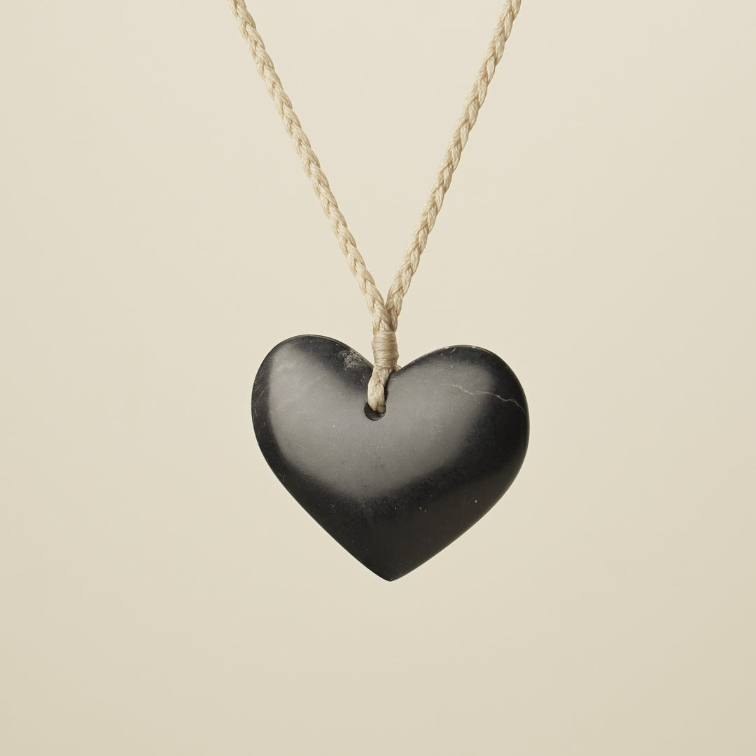 Heart Kawakawa Pounamu Large Pendant