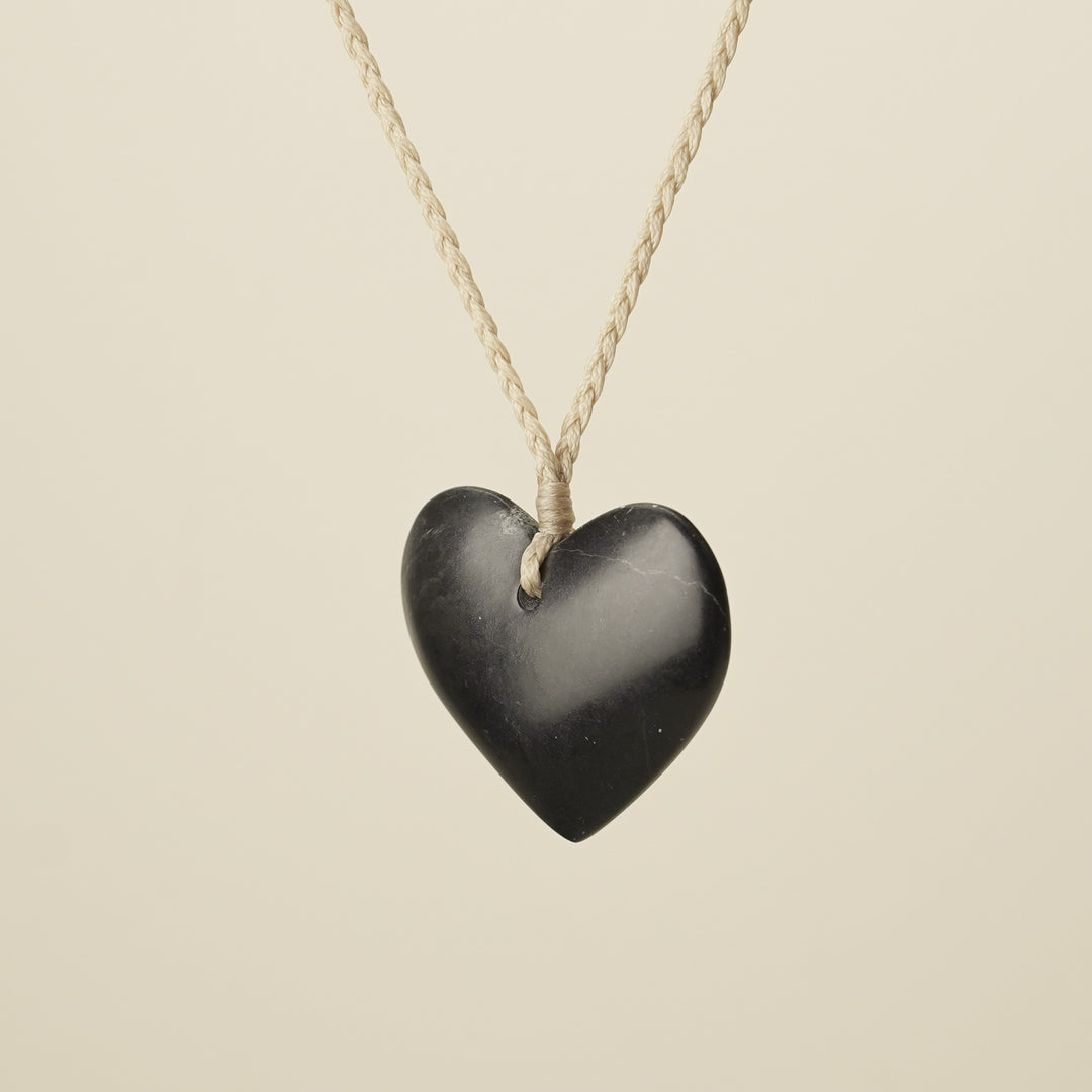 Heart Kawakawa Pounamu Large Pendant