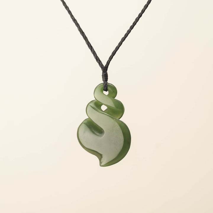 Kahurangi Pikorua Pounamu Pendant, Black Binding