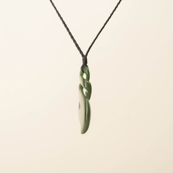 Kahurangi Pikorua Pounamu Pendant, Black Binding