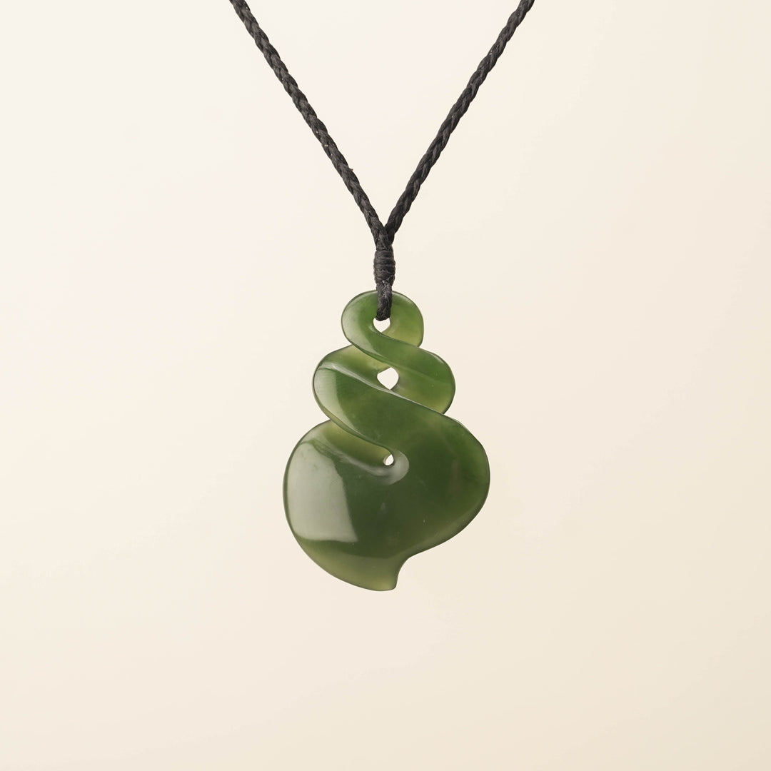 Kahurangi Pikorua Pounamu Pendant, Black Binding