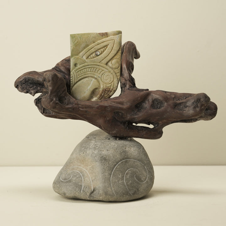 Wheku of Wisdom – Raukaraka Pounamu Sculpture