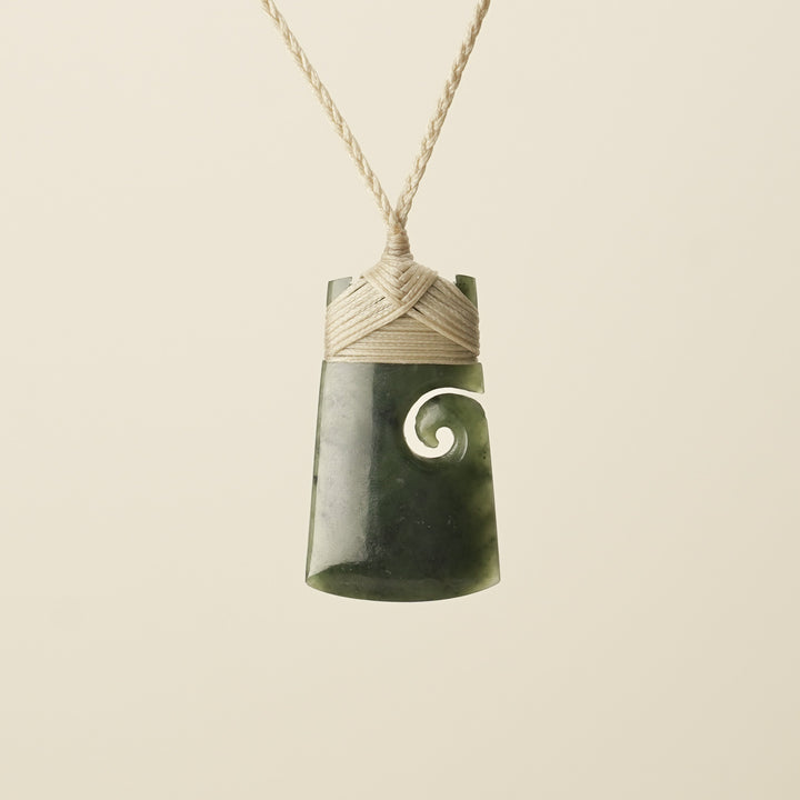 Toki with Koru Pounamu Medium, Tan Binding