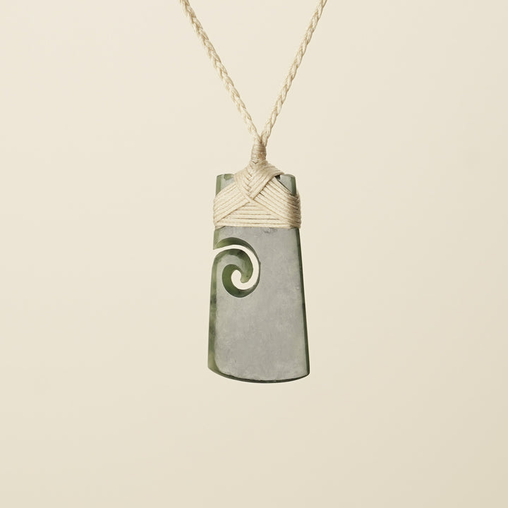 Toki with Koru Pounamu Medium, Tan Binding
