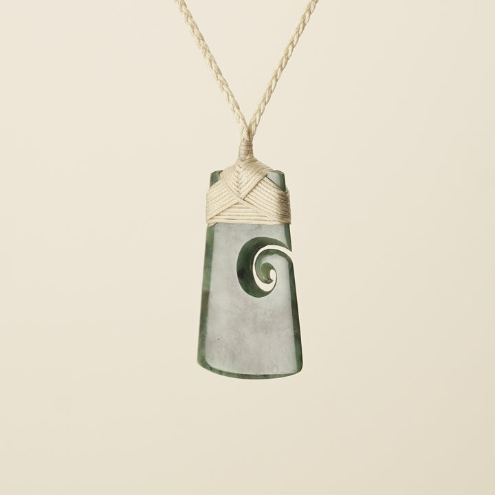 Toki with Koru Pounamu Medium, Tan Binding
