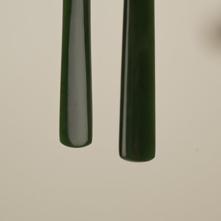 Kawakawa Pounamu Large Drop Earrings