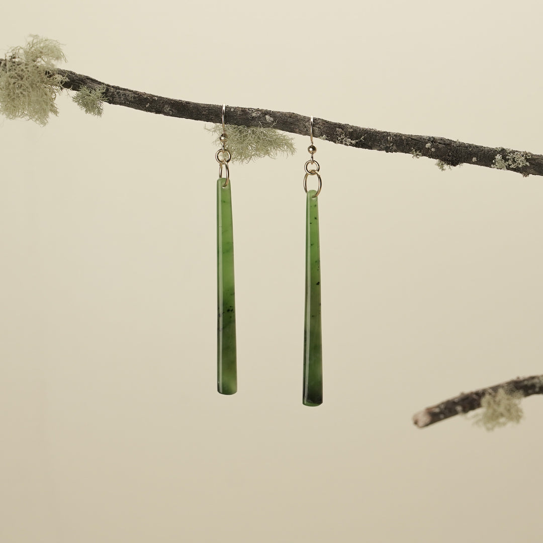 Kahurangi Pounamu Drop Earrings