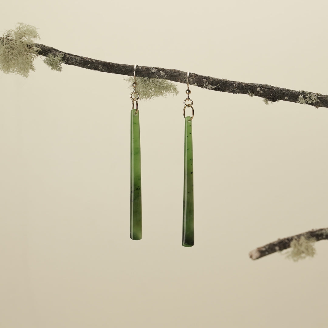 Kahurangi Pounamu Drop Earrings