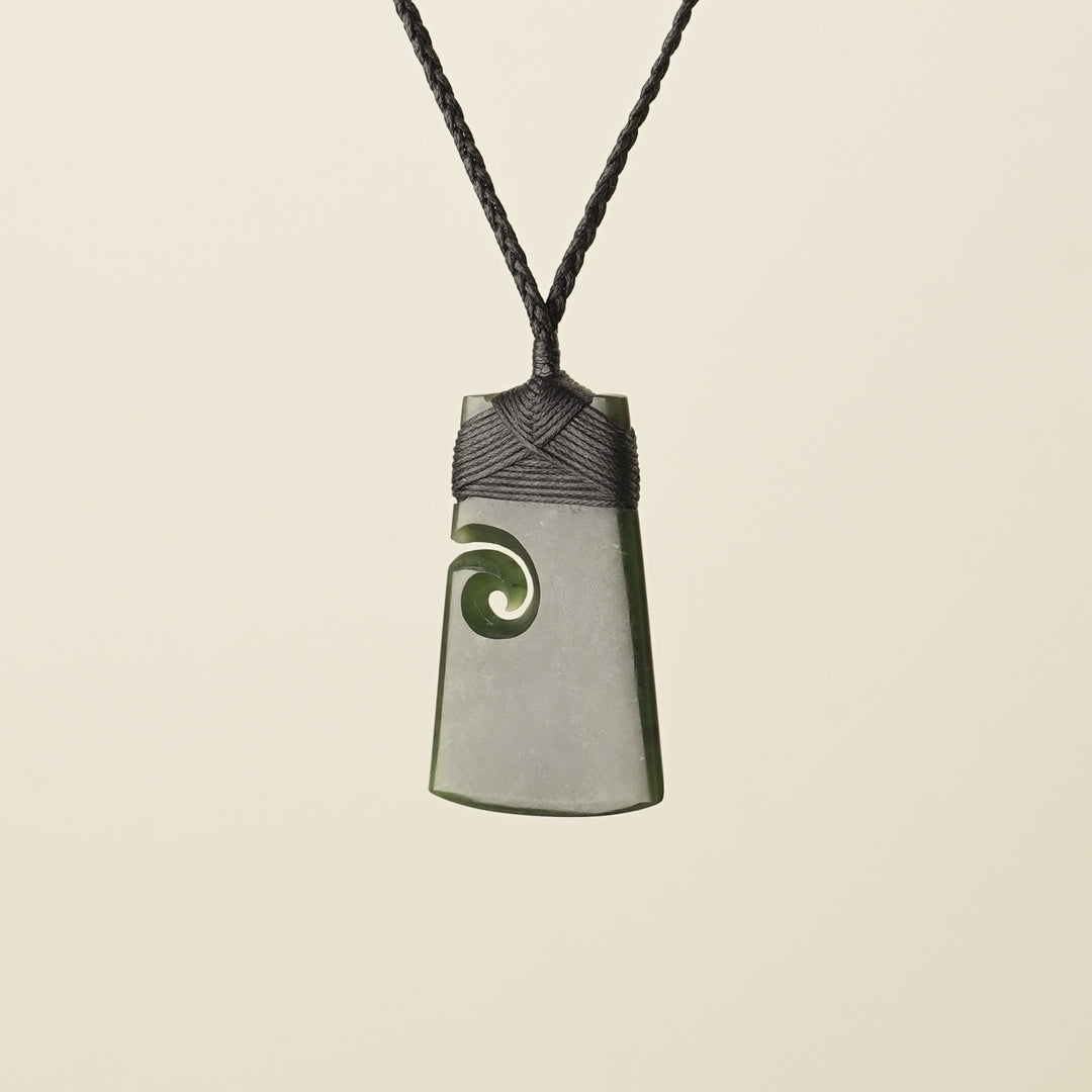 Toki with Koru Pounamu Medium, Black Binding