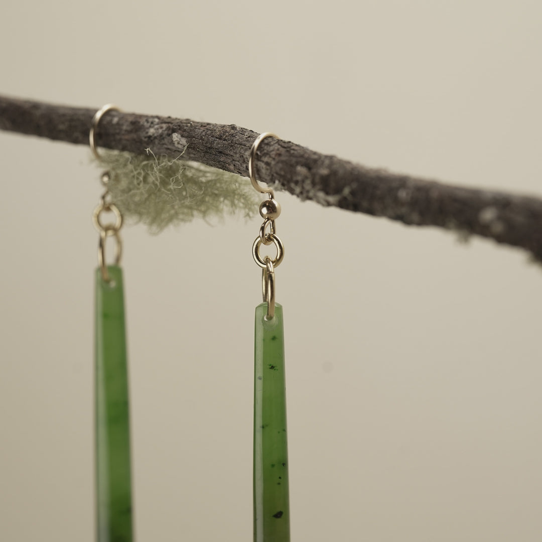 Kahurangi Pounamu Drop Earrings