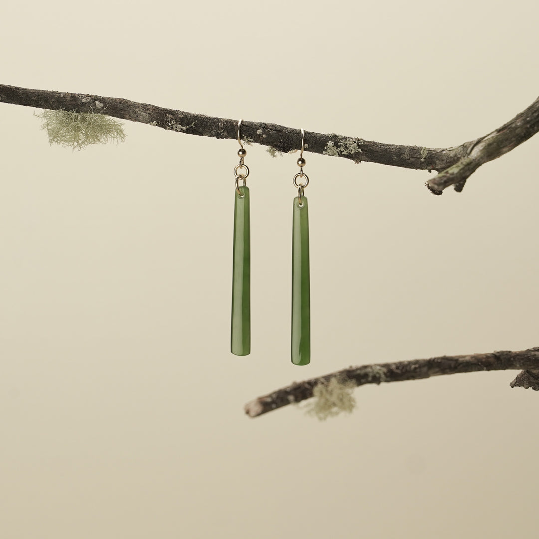 Kahurangi Pounamu Drop Earrings Small