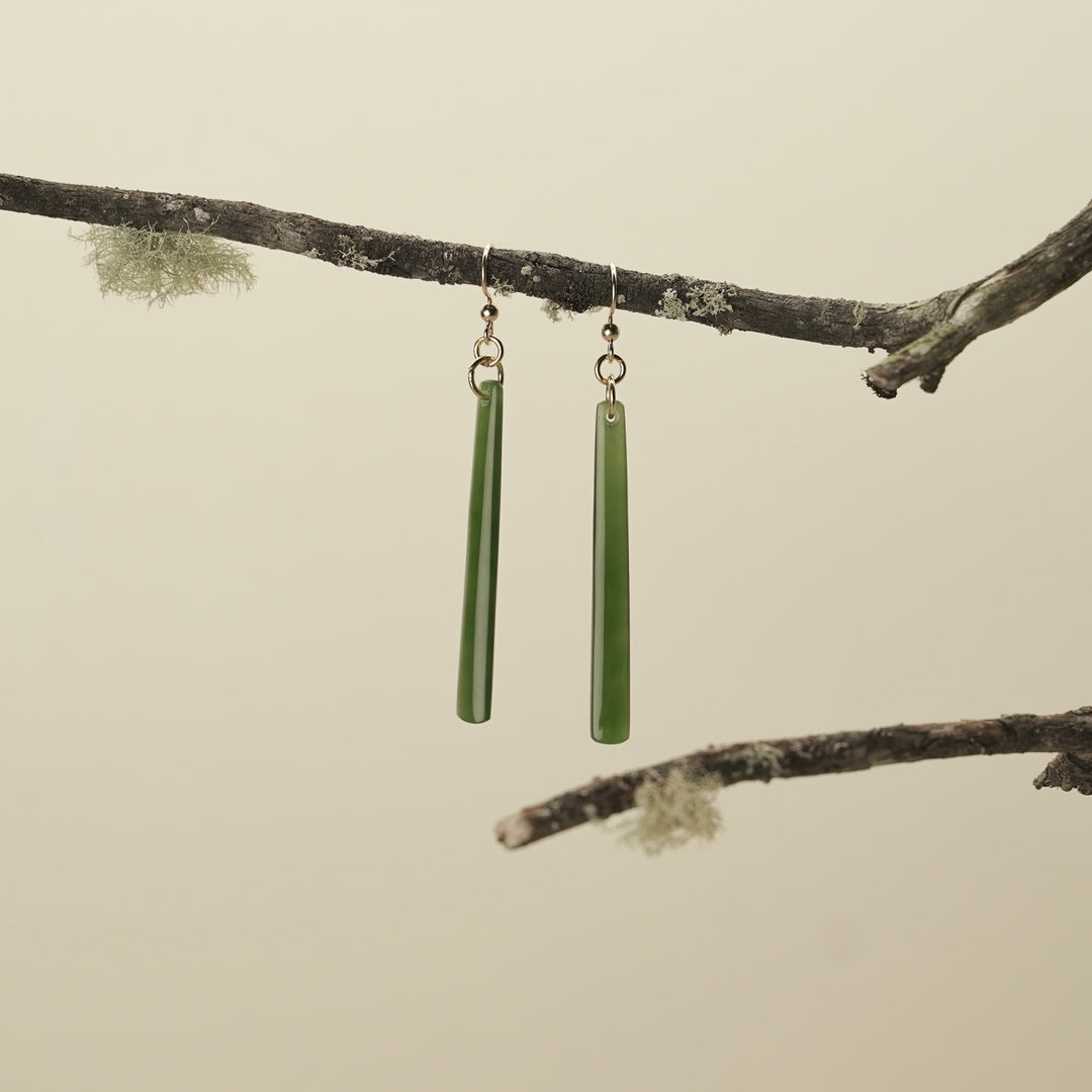 Kahurangi Pounamu Drop Earrings Small