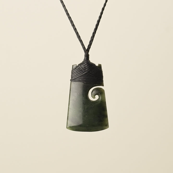 Toki with Koru Pounamu Medium, Black Binding