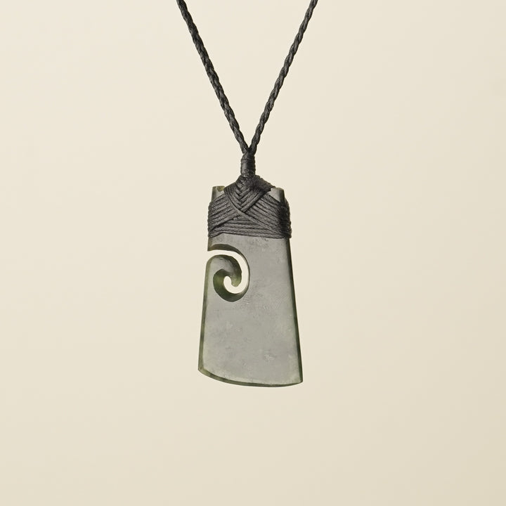 Toki with Koru Pounamu Medium, Black Binding