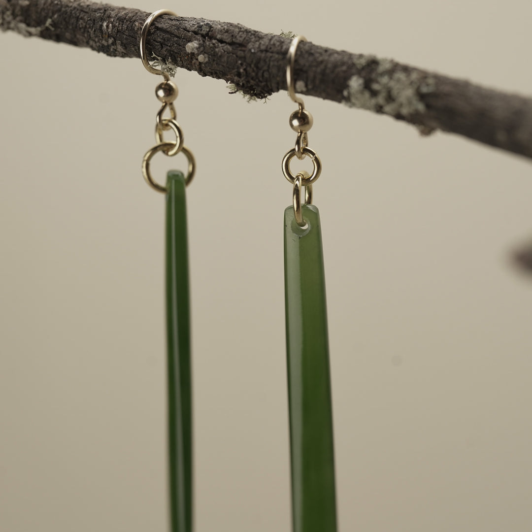 Kahurangi Pounamu Drop Earrings Small