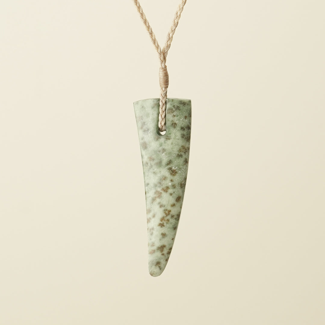 Niho Tooth Inanga Pounamu Large Pendant