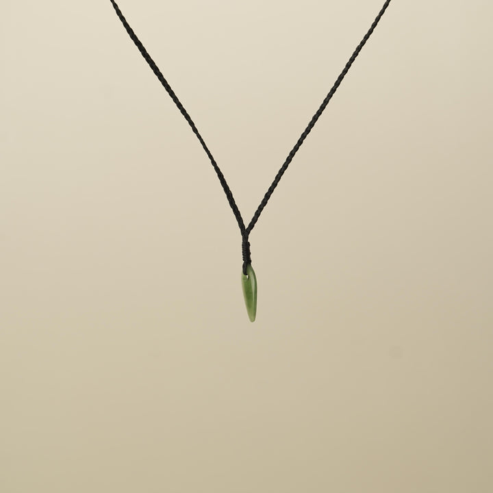 Kahurangi XS Niho Pounamu Pendant, Black Binding