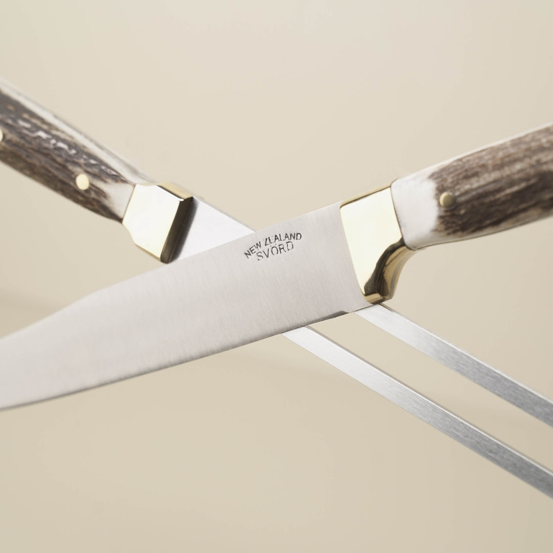 Svord Carving Set: Knife & Fork NZ Stag Antler