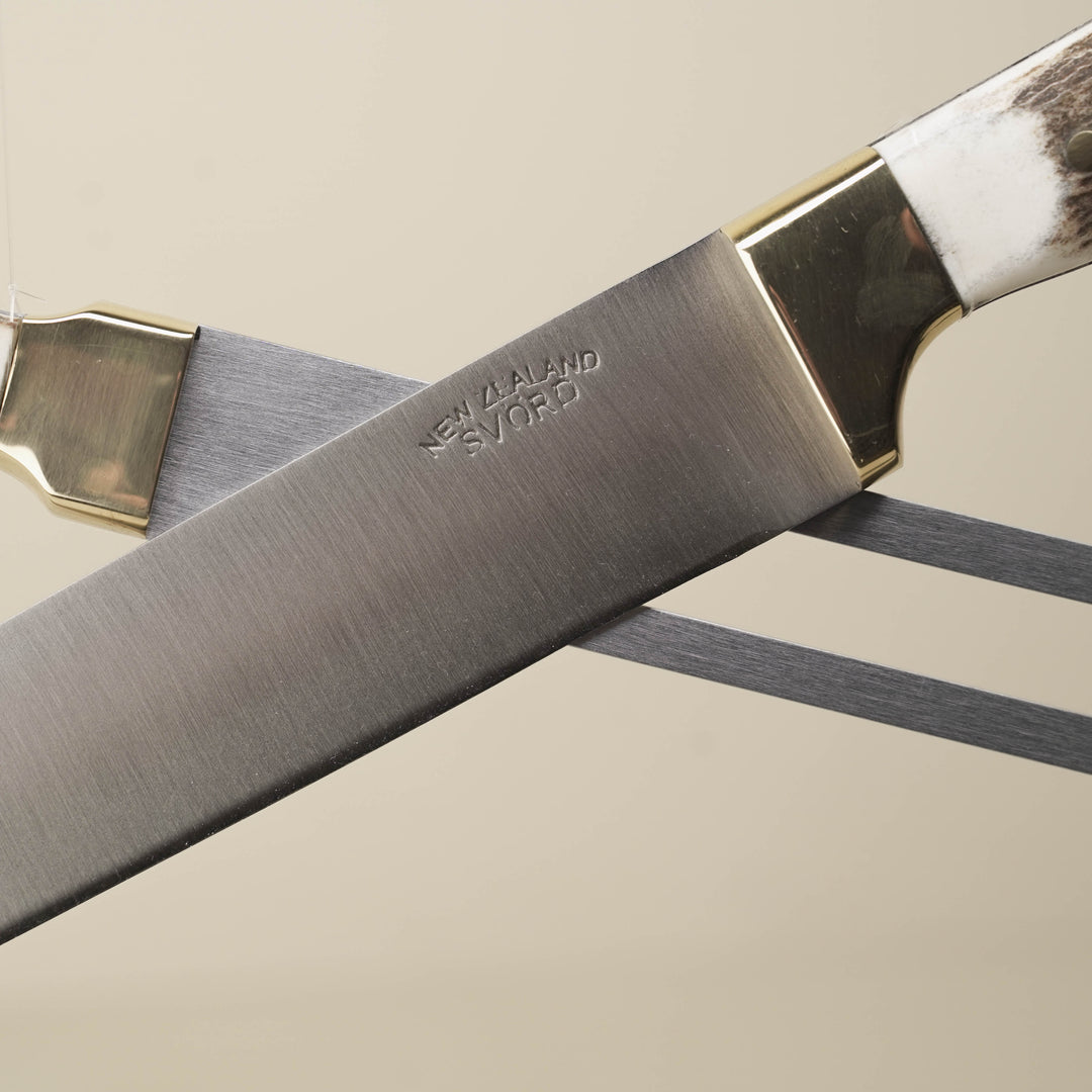 Svord Carving Set: Knife & Fork NZ Stag Antler