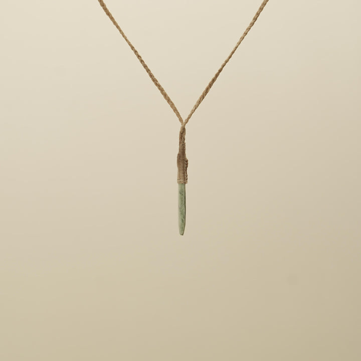 Inanga XS Roimata Pounamu Pendant, Tan Binding