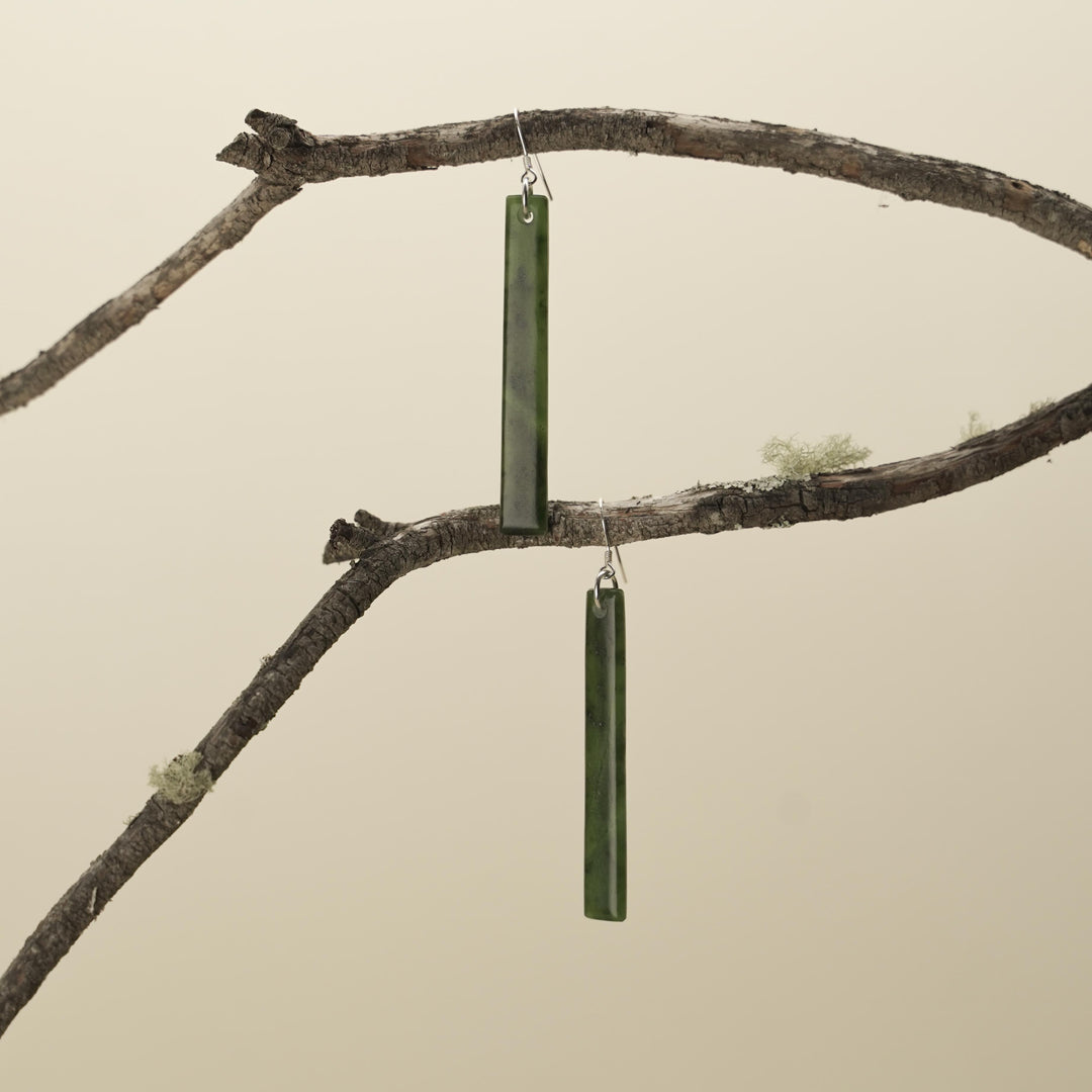 Kawakawa Pounamu Drop Earrings