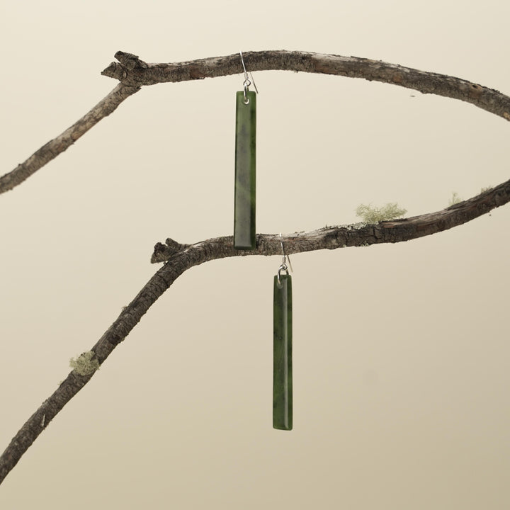 Kawakawa Pounamu Drop Earrings